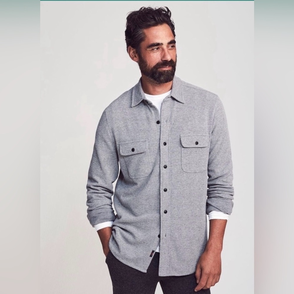 Faherty Legend Sweater flannel button down shirt M - Picture 3 of 9